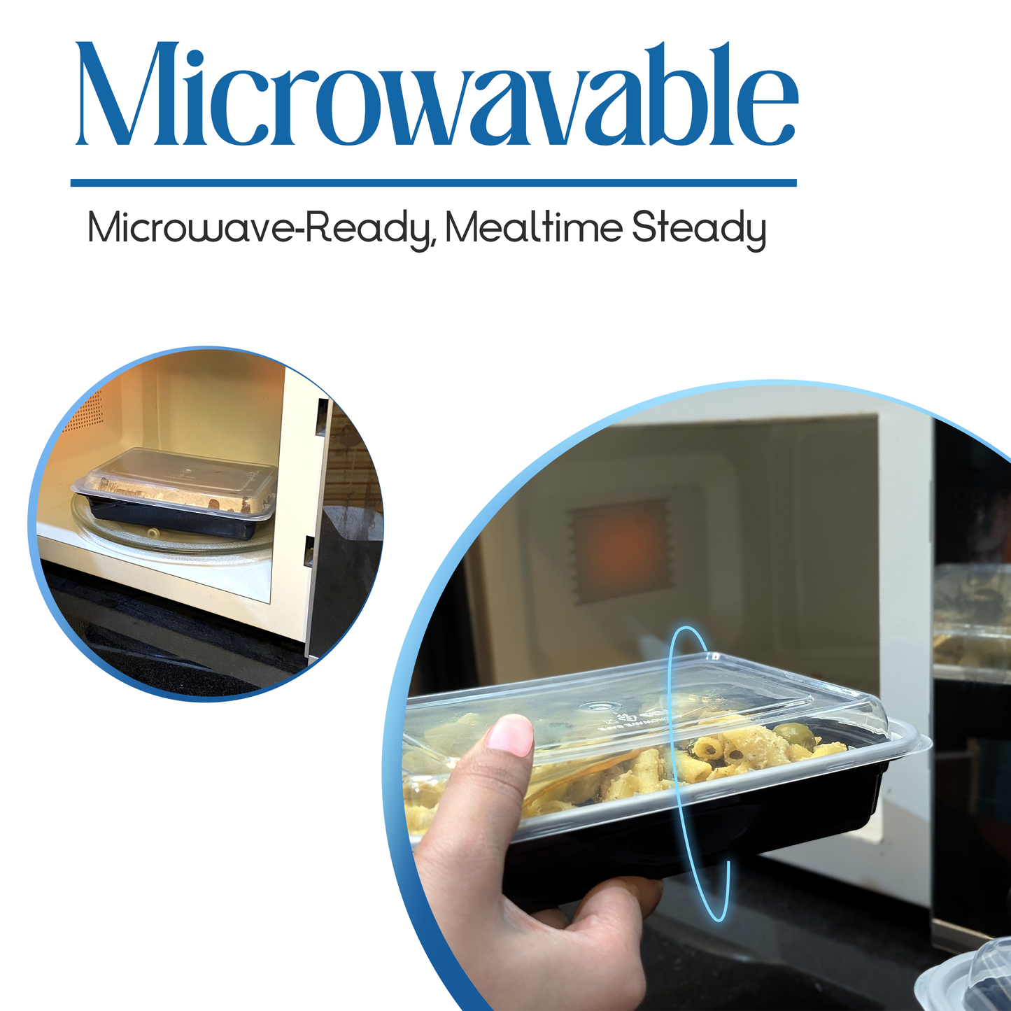 1 Compartment microwavable containers with lids